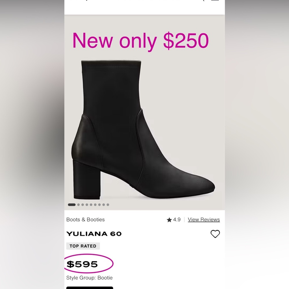 SW booties new YULIANA 60 “TOP RATED”
Org $595